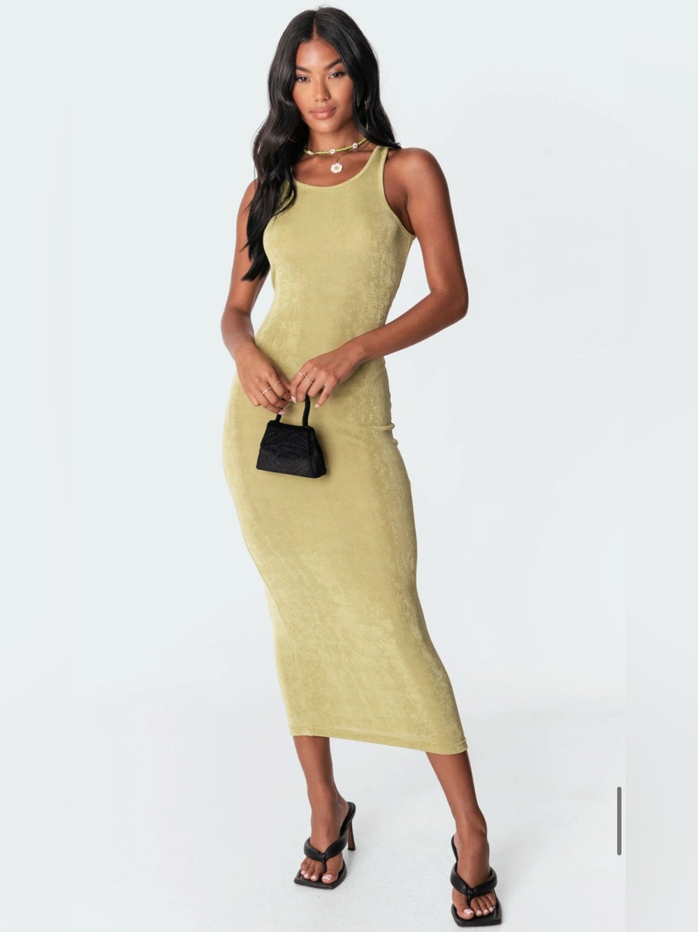 Edikted Sleeveless Maxi Dress in Olive